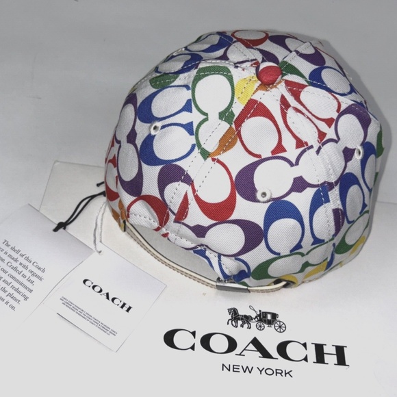SALE NEW Coach Rainbow Signature Baseball Hat - Picture 3 of 16